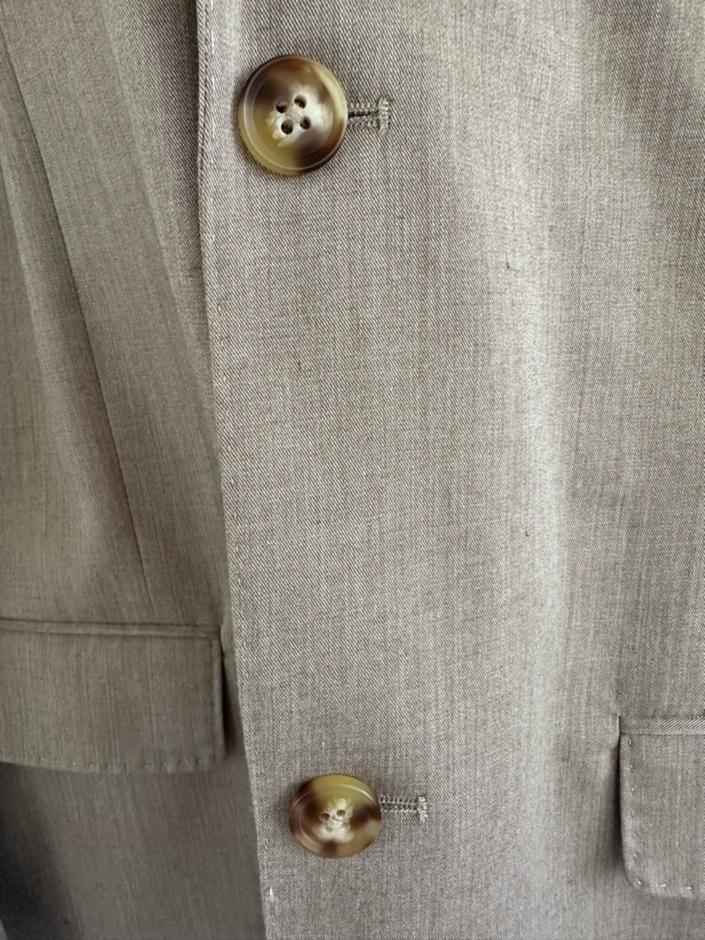 Classic Perry Ellis Two-Button Suit Jacket/ Blazer Light Tan or Khaki color - Picture 5 of 17